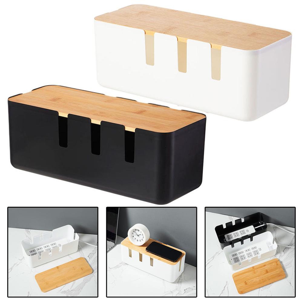 ABS Cable Box Cable Management Box Easy Access Slots Minimalist Aesthetic Removable Components For Electronics