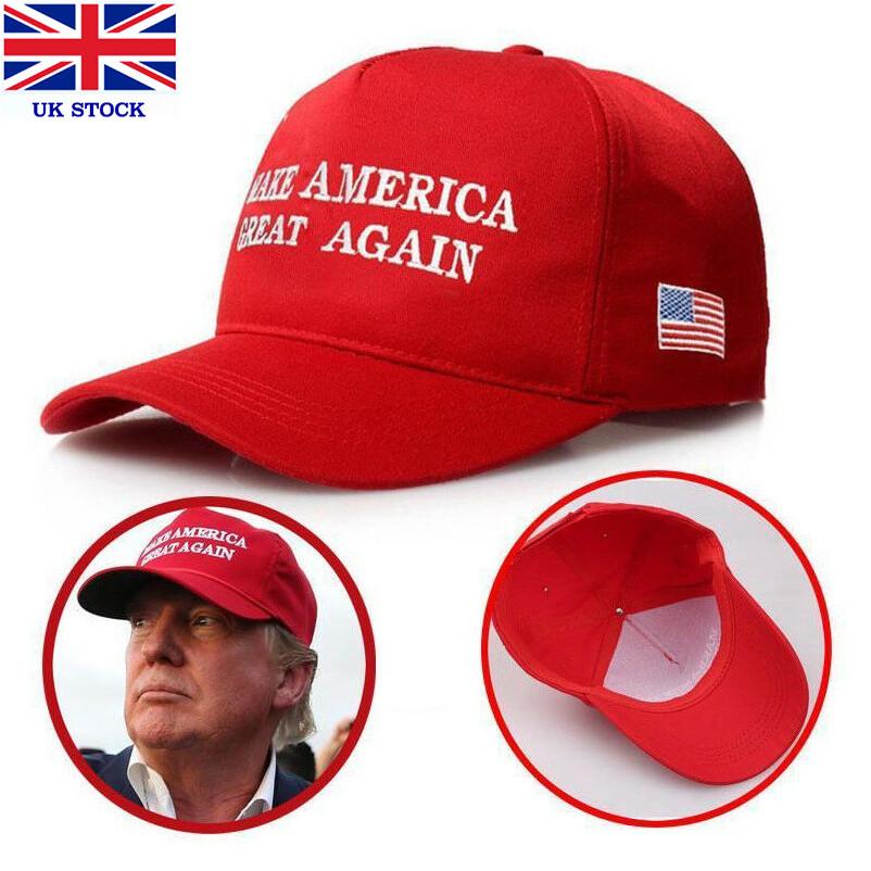 Donald Red Trump Cotton Baseball Cap With Embroidered Lettering Election Events