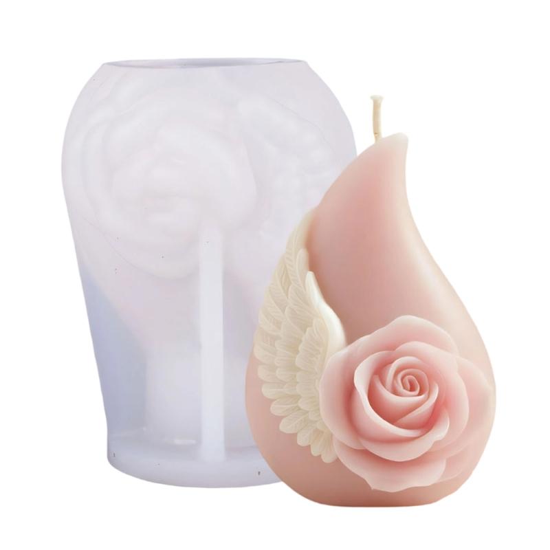 Artistic Rose Wing Candle Making Mold Heat Resistant Silicone For Handmade Candle Soaps Creative Gift Multipurpose Use
