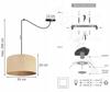 Hanging Lamp, Ceiling Chandelier, Lampshade 35 Cm, Spider