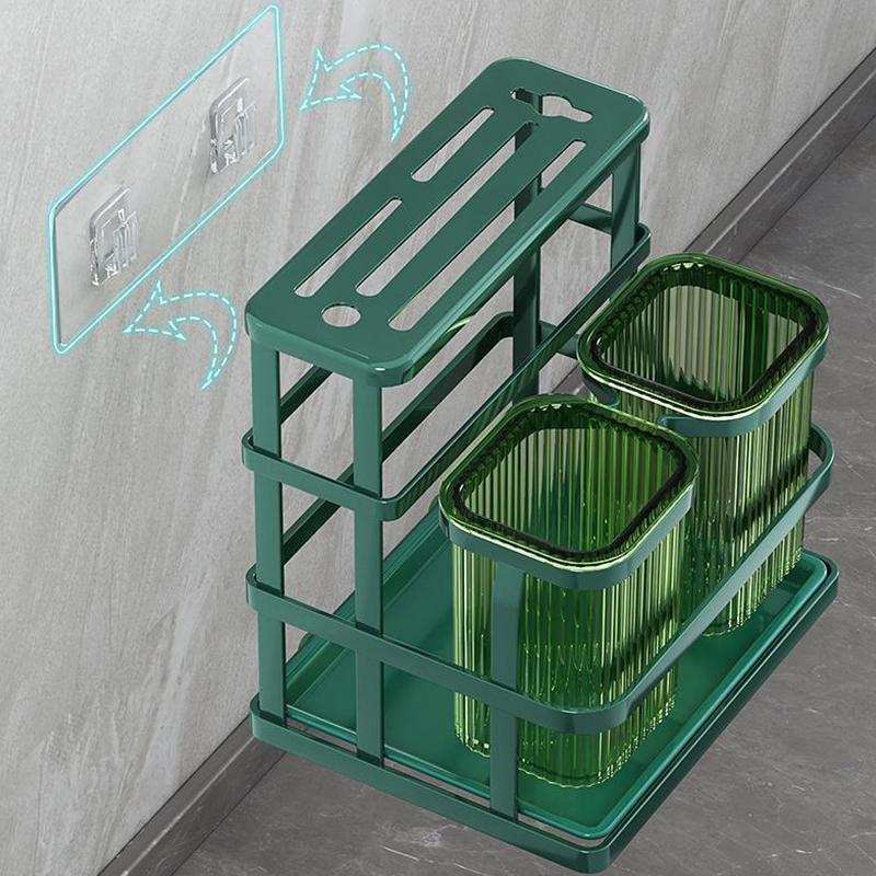 Wall Mounted Kitchen Cutlery Organizer Knife Spoon Fork Chopstick Drain Rack Drainer Utensil Kitchen Storage Punching Free