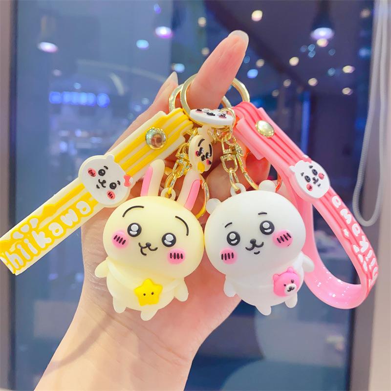 Chaveiro Jiyikawa de Desenho Animado Criativo Chaveiro Usaki Fofo Boneca Tridimensional de PVC Acessórios de Bolsa Masculinos e Femininos