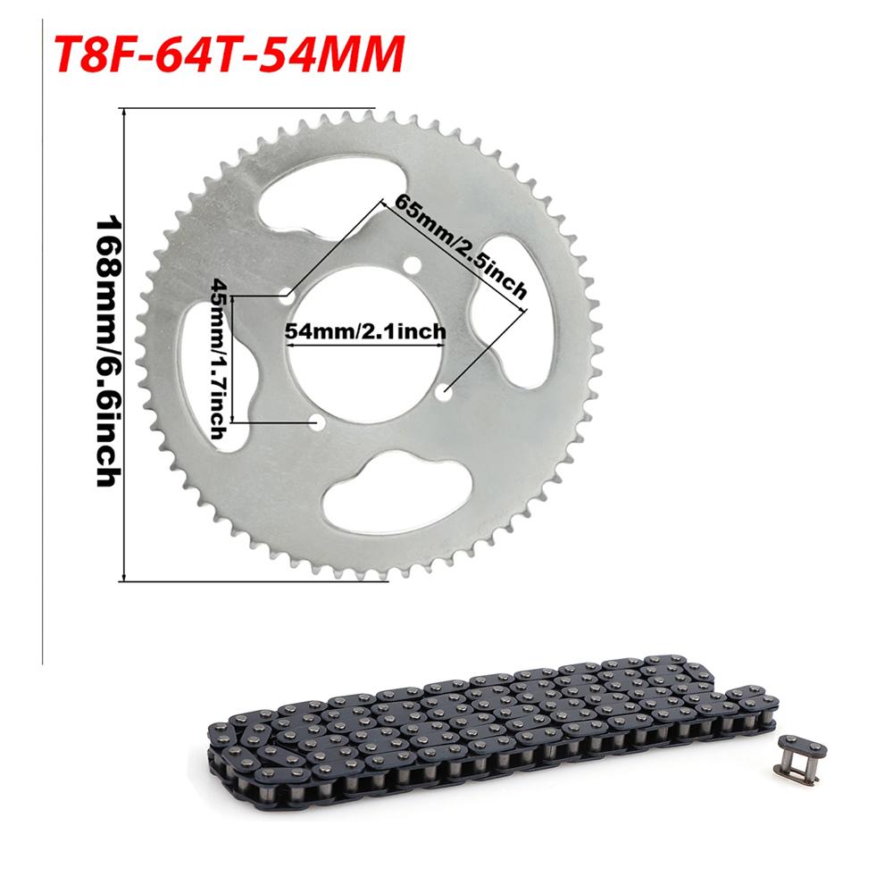 47cc 49cc T8F Chain 136 Links and 38 44 54 58 64 74 Tooth Sprocket for Mini Motorcycle Atv 4 Stroke 2 Stroke Engine Parts