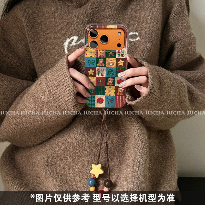 Anwendbare karierte Weihnachten Bär Apple 11promax Handyhülle Herbst- und Winteratmosphäre iphone11 neu 11