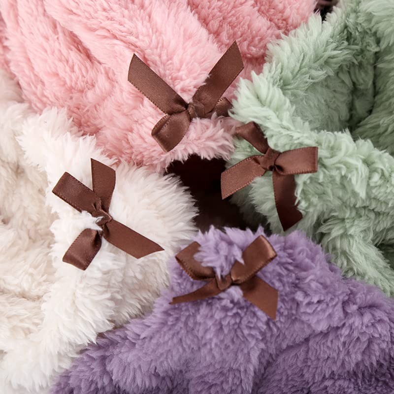 Yume Pajama Fluffy Lounge Dress, Women's Fall/Winter, Fluffy Gown with Wearable Blanket, Pajamas, Sleepwear, Loungewear, Cold Protection (L, Lavender)