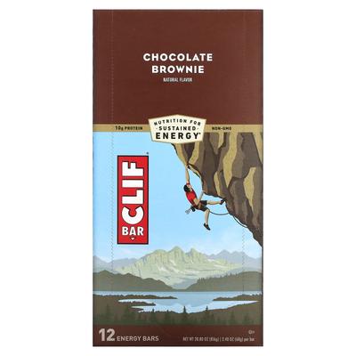Clif Bar, Μπάρα Ενέργειας, Σοκολατένιο Μπράουνι, 12 Μπάρες, 2.40 oz (68 γρ) Καθε