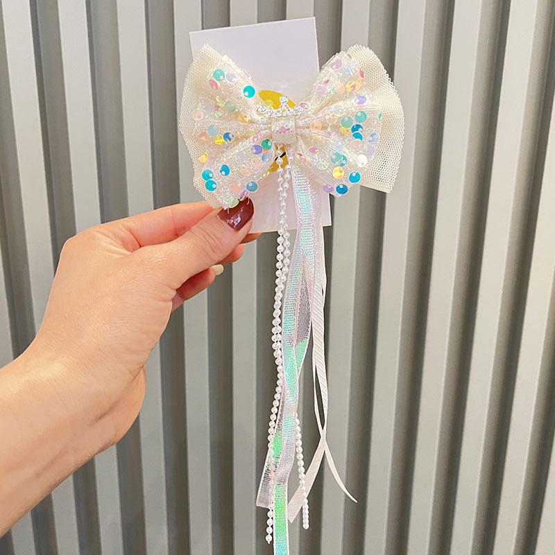 Adorable Sequin Crown Headband and Bow Hairpin for Little Princesses
