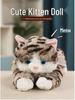 Realistic Meowing Musical Cat Plush Toy - Lying Kitten Doll Birthday Gift