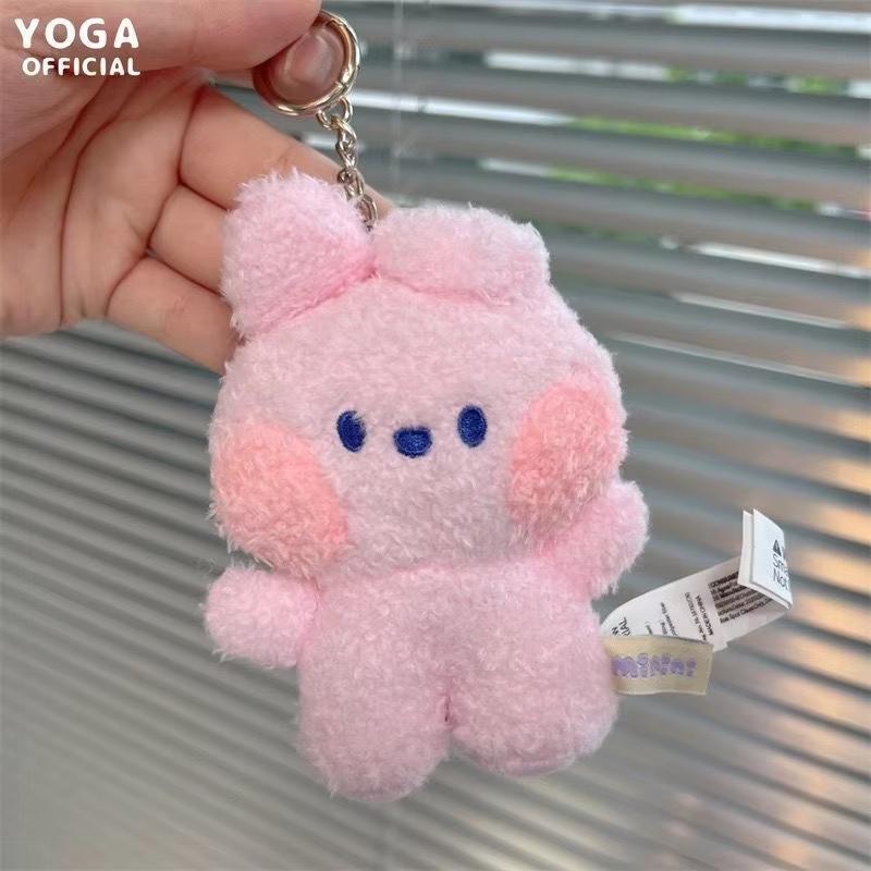 Minini Plush Keychain Kawaii Small Baby Series Anime Cute Animation Rj Mang Cooky Shooky Plush Doll Bag Charm Girl Present