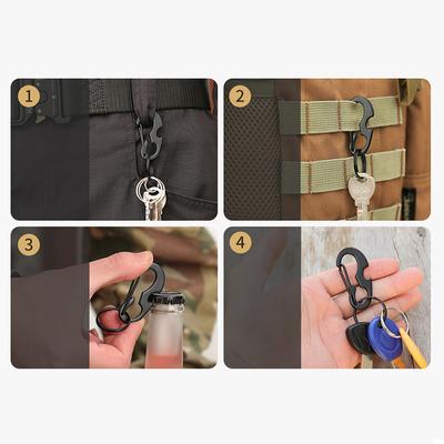 Outdoor Keychain Tool Multi Tool Spring Hook Buckle Bottle Opener Carabiner