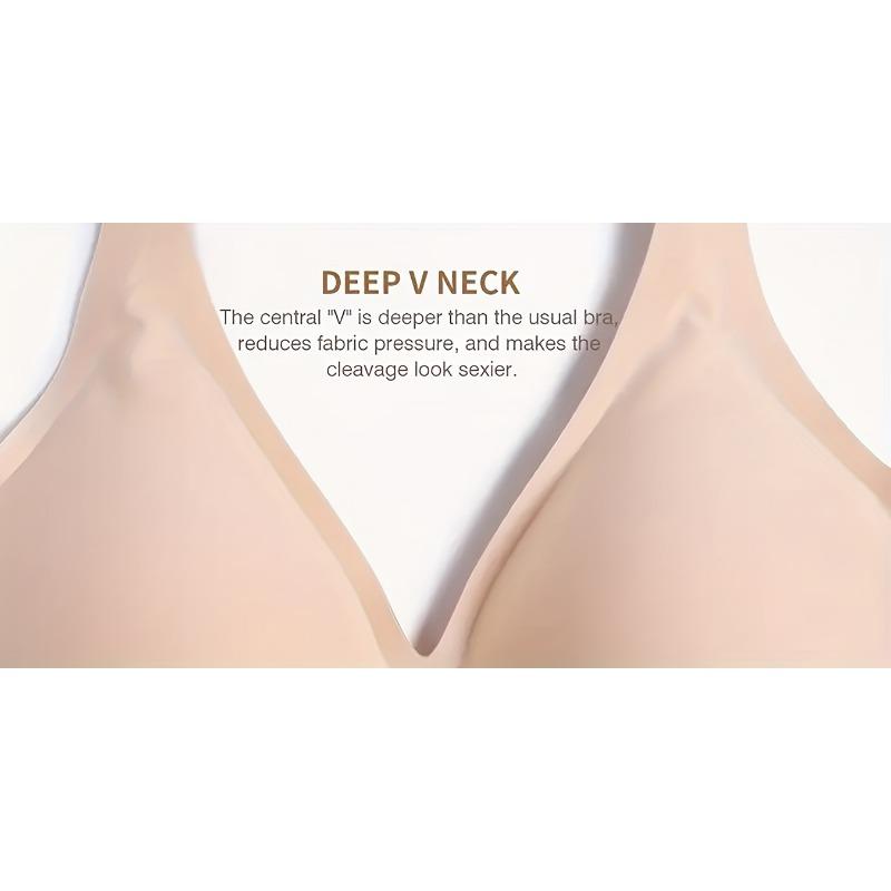 Nahtloser kabelloser BH Deep V Bequemer gepolsterter T-Shirt-BH Unsichtbar für den täglichen Gebrauch für Damen