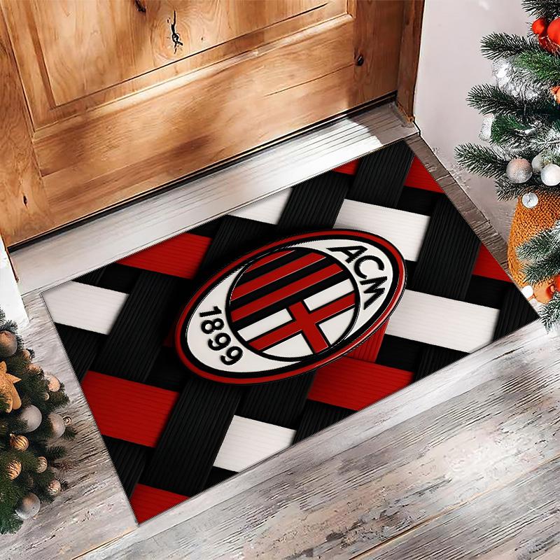 AC Milan Theme rug Soft Crystal Velvet Area Rug Non-Slip Floor Carpet for Living Room Bedroom Nursery