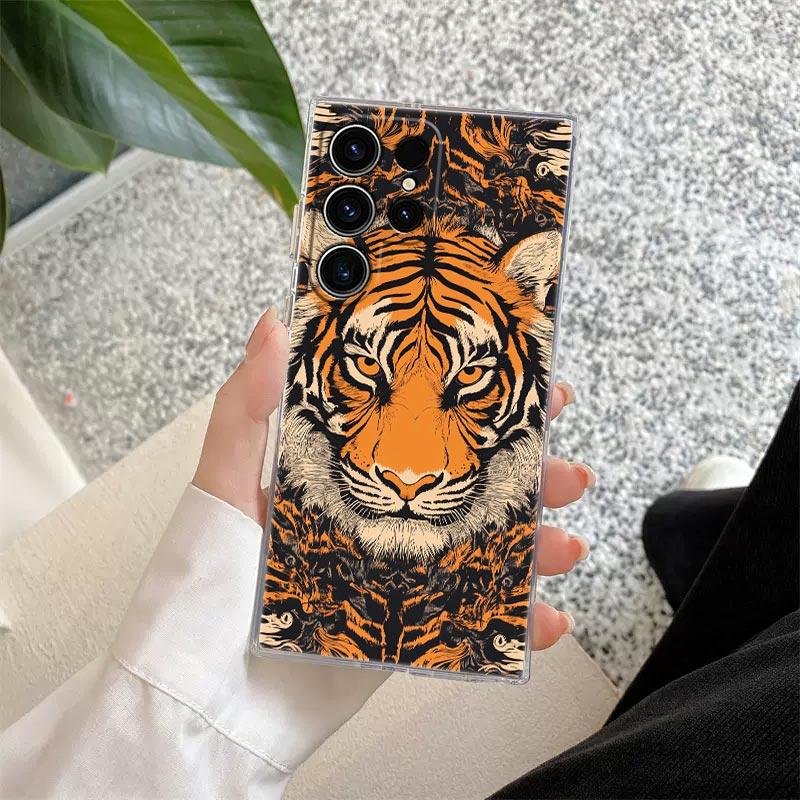 The Wolf Lion Cat Clear Case For Samsung Galaxy S26 S25 S24 S23 Ultra S20 S21 FE S22 Plus S26 Ultra S25FE 5G Soft Phone Cover