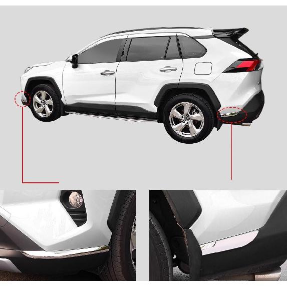 Accessoires de voiture compatibles avec Toyota RAV4 2019-2025 Ensemble de 4 pièces de protections d'angle de pare-chocs avant+arrière Extérieur