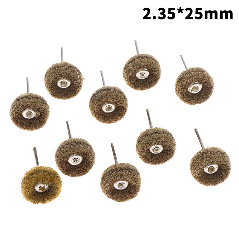 10Pcs Mini Drill Abrasive Brush Fiber Scouring Wheel Pad Cleaning Polishing Sanding Head Electric Grinder Brushes Rotary Tools