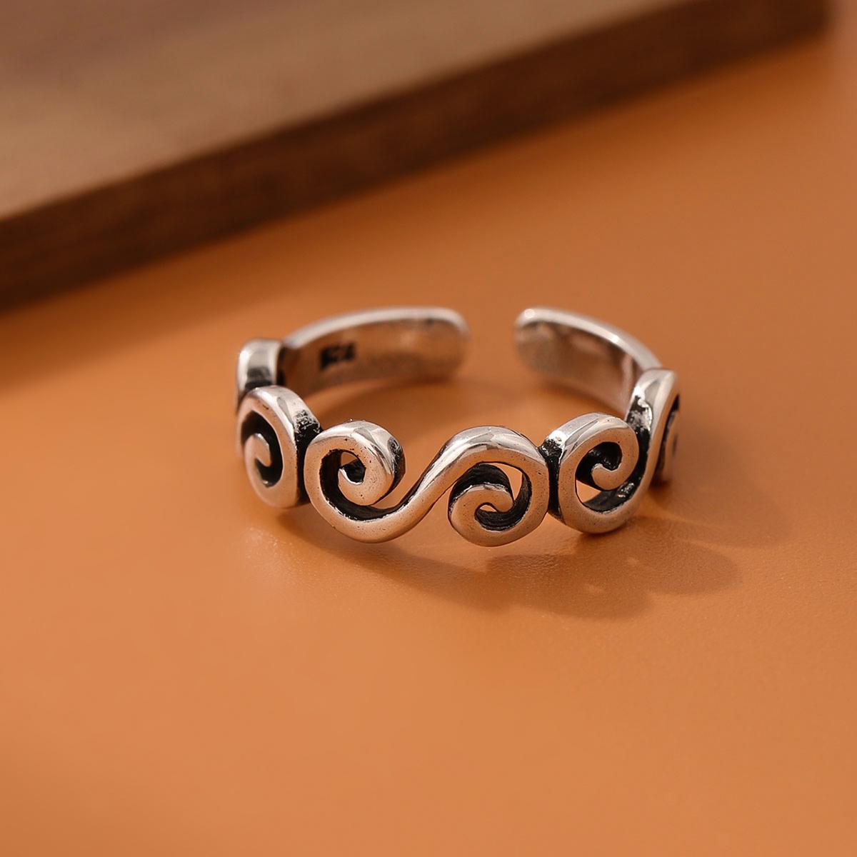 

Popular Creative Personality 925 Sterling Silver Jewelry Thai Silver Wishful Female Simple Fashion Opening Rings R263 серебряный