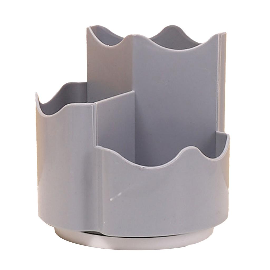 Desk Organizers 360 Degree Rotating Pen Pencil Holder with 3 Compartments Rotating Makeup Brush