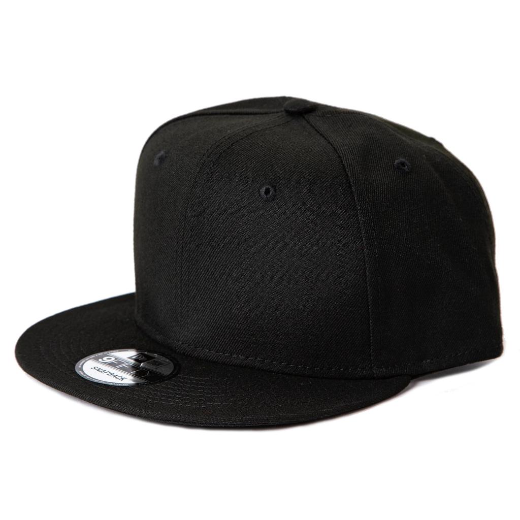New Era 9FIFTY Standard Fit Flat Bill Snapback Black Cap,