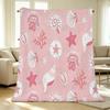 Soft Pink Flannel Blanket Non-Pilling Ocean Themed Warm Throw, Cozy for Maternity, Home Decor, Christmas & Halloween