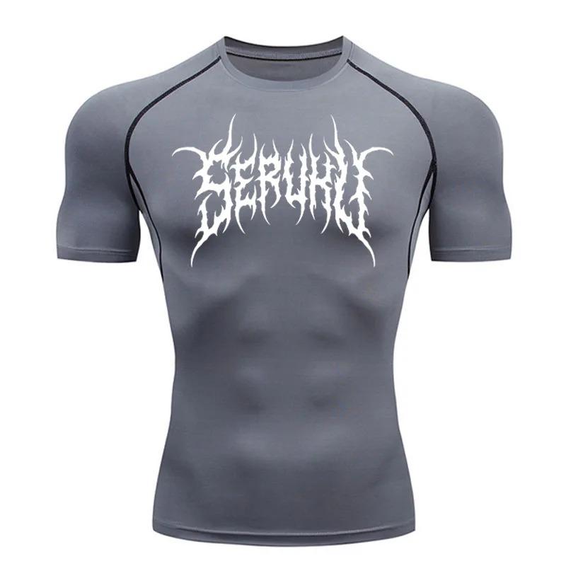 

Gym T-Shirt Men s Running Compression Protection Moisture-Wicking Fitness Sweatshirt Elastic Top Bodybuilding Workout Sweat Absorbing Tight Fit XXXL