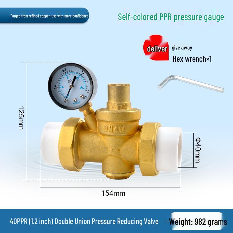 Water Pipe Pressure Reducing Valve for Home Heaters - PPR20/25/32, 4-Point PE Fitting