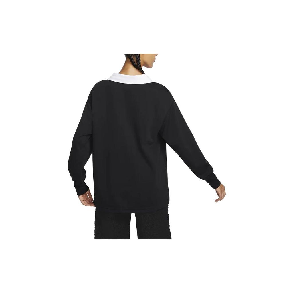 Nike Sportovní oblečení Essential Color Block Potisk Tréninkové Ležérní Volné Lehké Tričko s Límcem a Dlouhým Rukávem se Sníženým Ramenem Dámské Topy FB8721-010