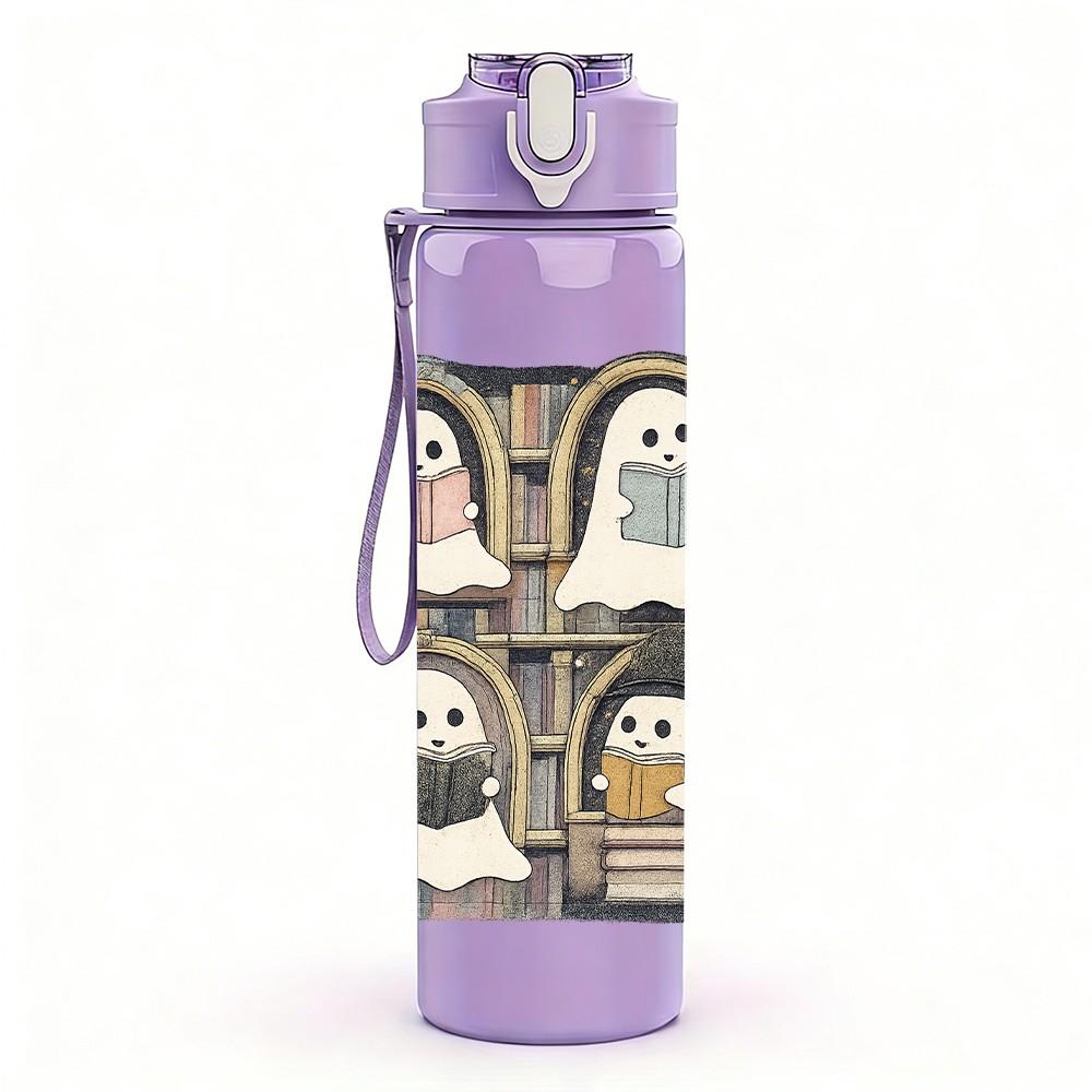 1PC Four Owl Window Frame Nest 750ml Color Plastic Sports Water Bottle Leakproof Flip Straw Lid Suitable for Sports Office Home Use