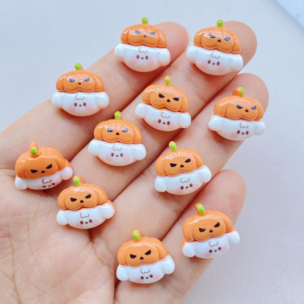 20 Pcs Cute Mini Halloween Bat Pumpkin Flat Back Resin Cabochons Scrapbooking DIY Jewelry Hairpin Craft Decoration Accessorie