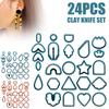 24 Pcs Clay Earring Cutters Set for Polymer Clay Jewelry Making Different Sizes and Irregular Shape Plastic Polymer Clay Cutters