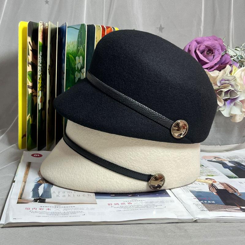Ins Autumn and Winter Face Small Wool Duck Tongue Knight Hat Woolen Painter Hat British Fashion Temperament Hat, Beret