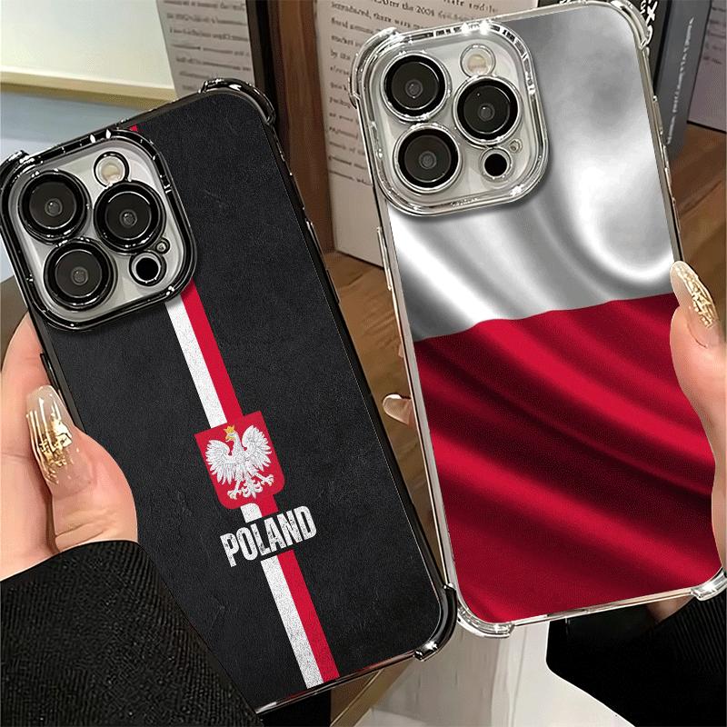 Poland Flag White Red Plating Phone Case For Xiaomi Poco X5 X6 X7 X8 Pro Max F8 Ultra F7 M8 M7 M5S Redmi 15C 15 14C 13C 13 X3 12