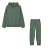 2024 Trendy Solid Color Hooded Sweatshirt & Casual Two-Piece Set for Autumn/Winter