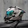Motorcycle Full Face for Men and Women, All-Season Custom Large Tail Wing Bluetooth Helmet