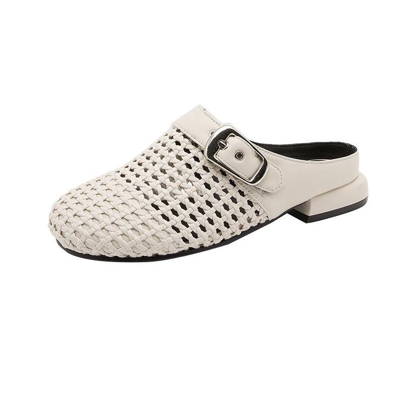 Hollow bag head sandals women's woven new slippers women's Korean version buckle outer wear Boken shoes women's casual shoes