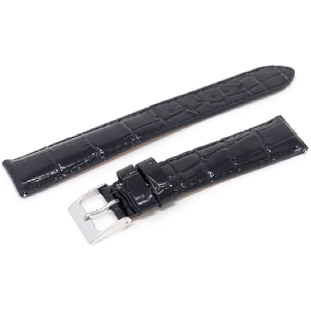 Seiko Band 20mm Cowhide Men's Black Black Watch Strap with Seiko Care Instructions RS03C20BK