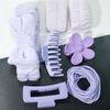 16pcs Bow Wash Face Headband Hair Bands Hair Ties Claw Clips Wrist Band Set - High Stretch Scrunchies, Matte Frosted Large Flower Claw Clips