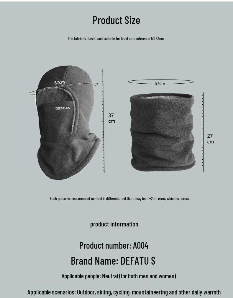 Unisex Fleece-Lined Windproof Pullover Hat: All-in-One Face & Neck Protection for Autumn/Winter Outdoor Activities and Cycling.