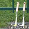 Garden Crack Weeder Crevice Weeding Tool Handle Stainless Steel Manual Lawn Mower L Shape Weeding Sickle For Farm Lawn Patio