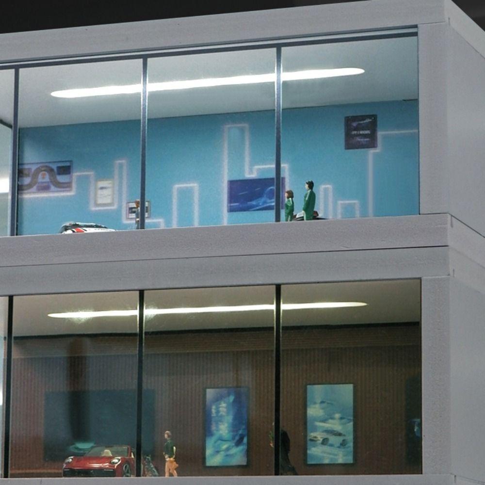 Exhibition Hall Car Model Showroom 1/64 Scale Miniature Car Garage Garage Scene Model Kids Adult