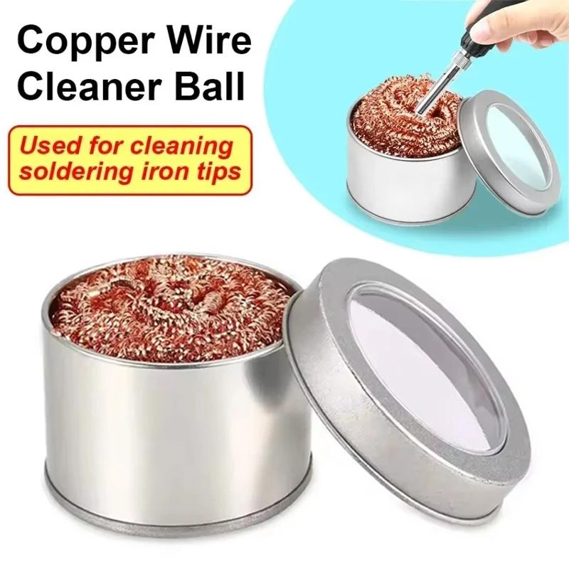 Bola de limpeza de fio de cobre Pontas de ferro Absorção de resíduos de solda Limpador de ponta de ferro Dessoldagem Bola de fio de aço