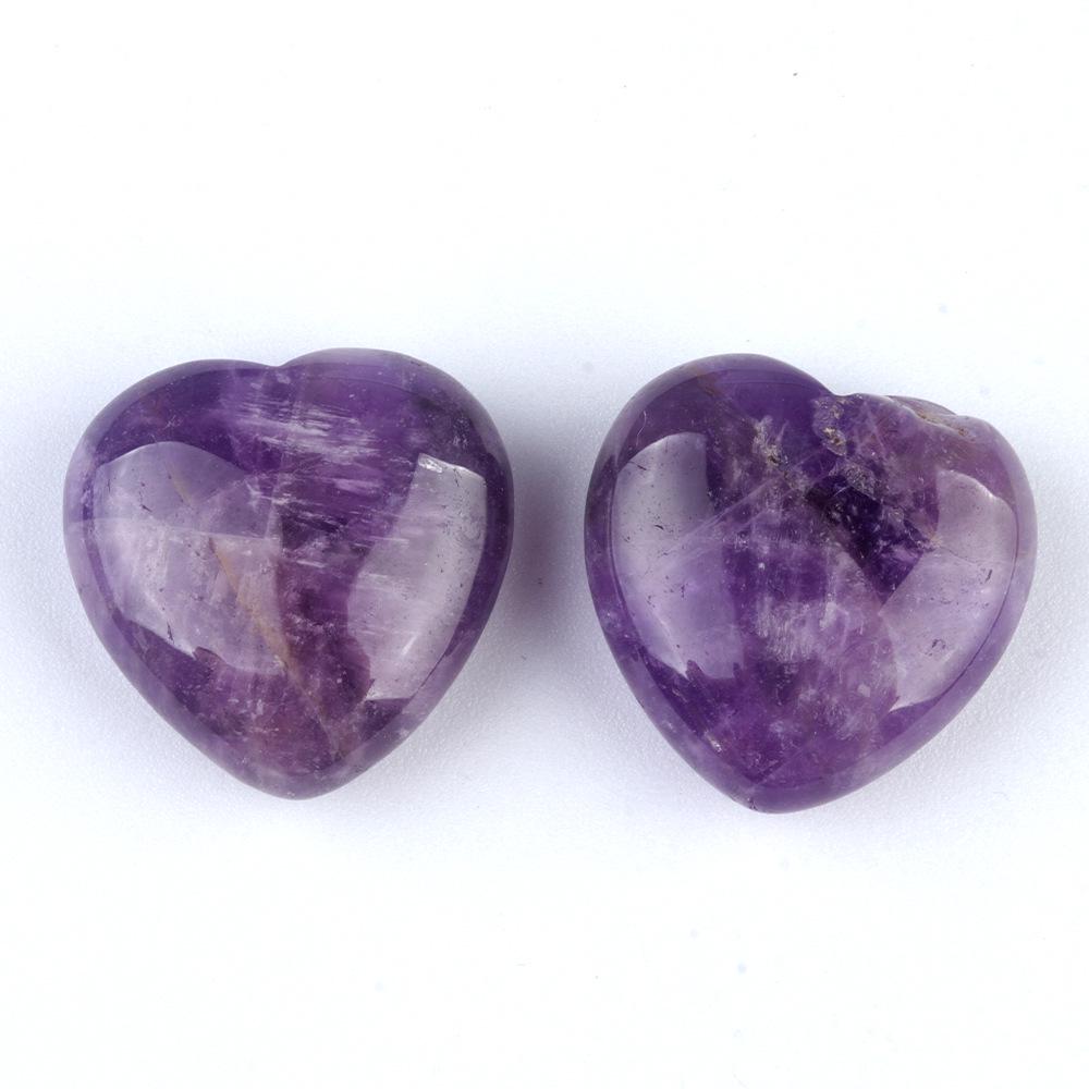 1117-25mm Natural Crystal Stone Heart Ornament, No Hole, Small Nugget Shape