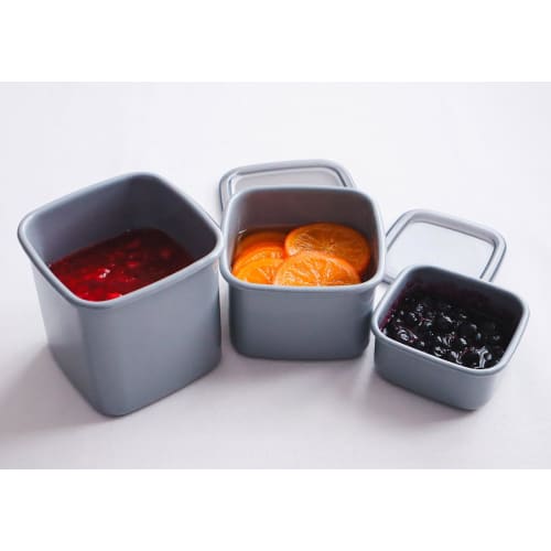 Nodahoro Enamel Storage Container, Heat-Resistant, Square, Medium, with Seal Lid, See-Through, +Gray, Made in Japan, GS-M