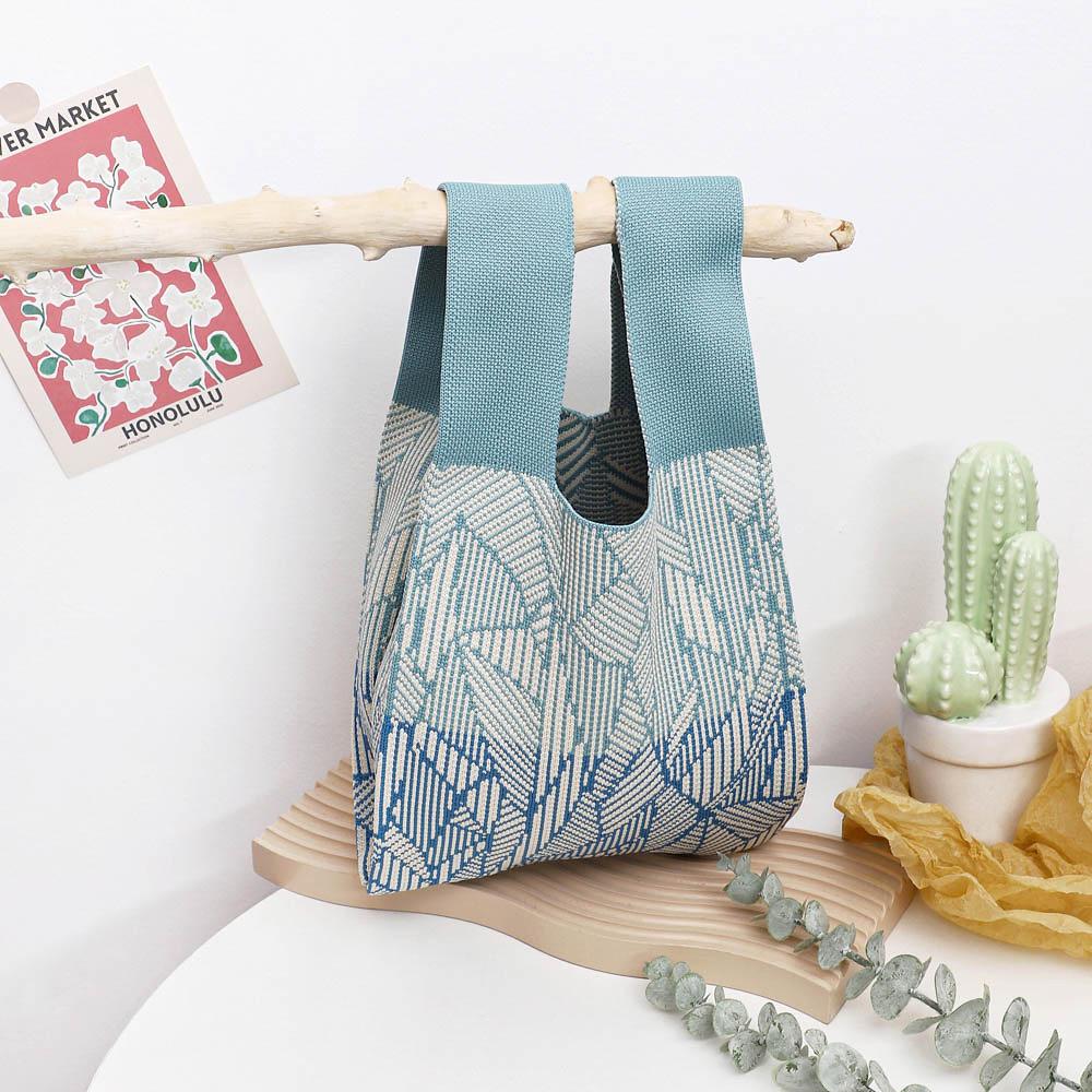 Large Capacity Knitted Bag Women'S Knitted Handbag Tote Bag Portable Storage For Outdoor Use Soft Woven Versatile And Cute Bag