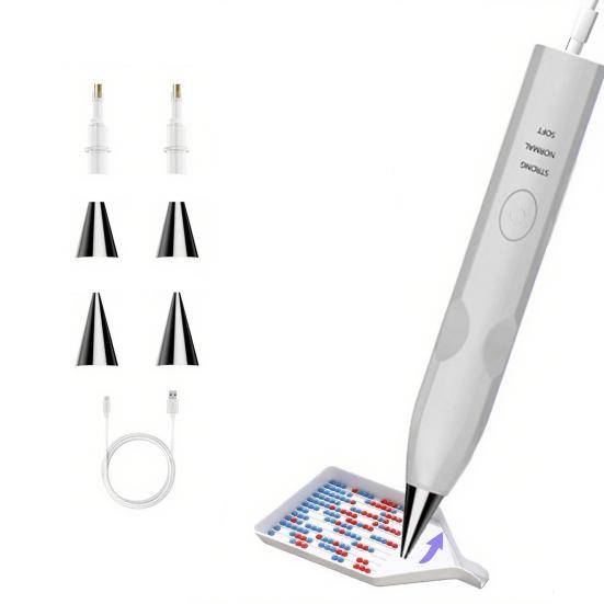 Electric Diamond Art Pen Vacuum Diamond Placement Tool USB Rechargeable No Wax Needed Diamond Art Pen for Beginners Adults