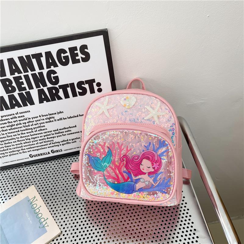 Adorable Kindergarten Children's Backpack Cute Cartoon Sequined Dual Shoulder Bag