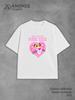Oversized T-shirt with Y2k PINK SIDE Print