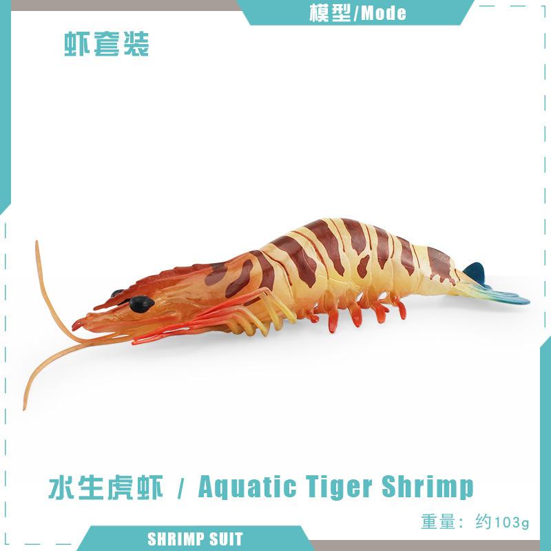 Simuliertes Meereskreaturenmodell Kinderkognition Penaeus Monodon Aquatische Tigergarnele Meeresboden-Tier Statisches Ornament
