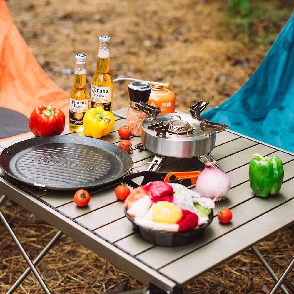 Fire-Maple Multi-Griddle - Camping & Outdoor Griddle, 31cm Diameter, Lightweight, Suitable for Direct Flame, Round Grill Plate, Grill Pan, Camping Fry