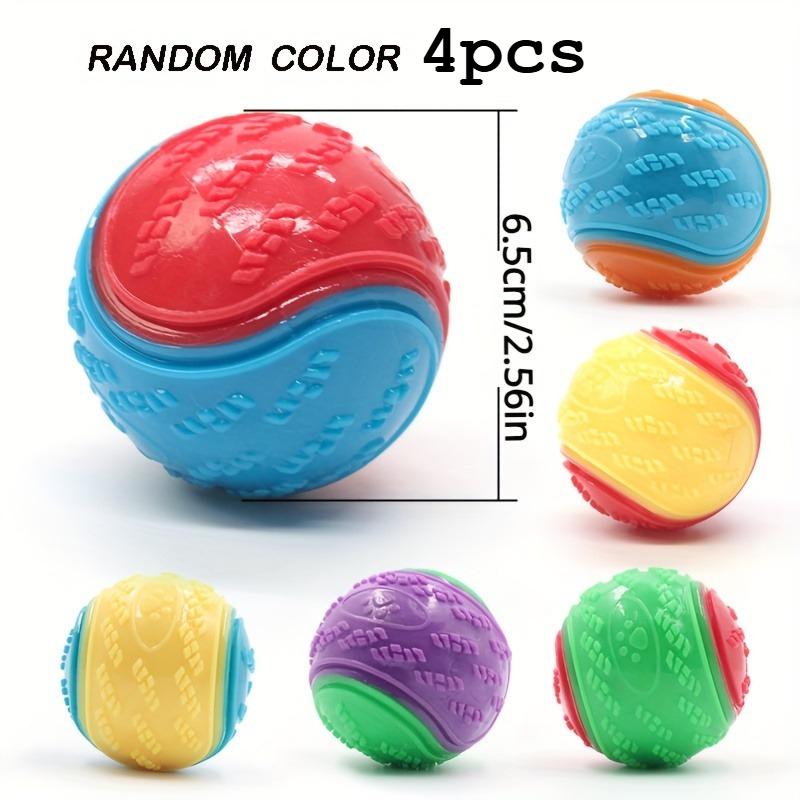 4 Stück/1 Stück Quietschender TPR Hundeball Spielzeug - Langlebiges, Bissfestes Kauspielzeug für Zahngesundheit & Interaktives Spiel, Zufällige Farbe
