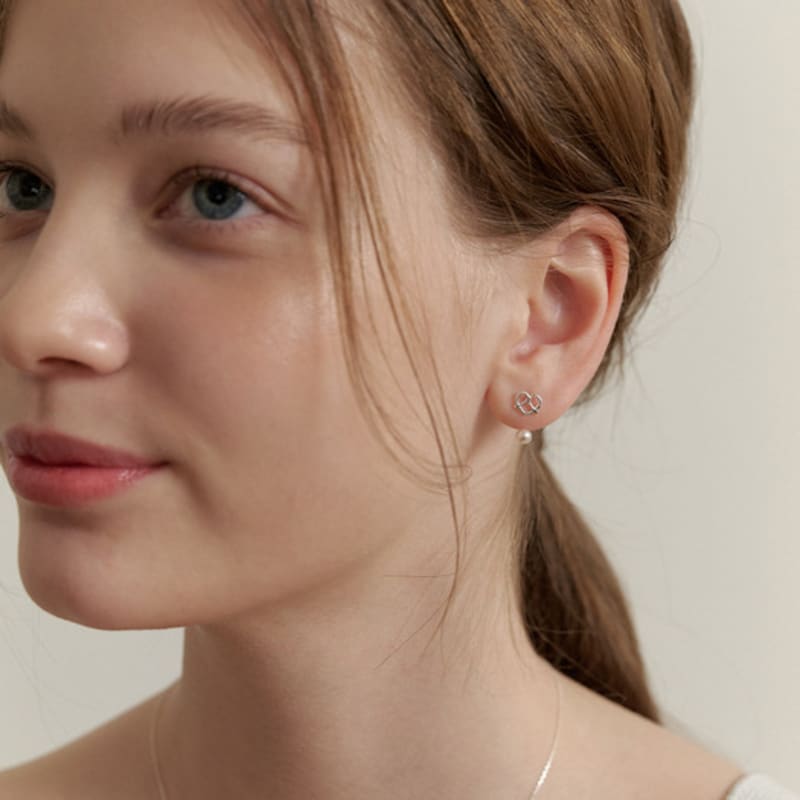 Tatiana (925 Silver) Hug Heart Pearl Ear Jacket Earrings EC3080